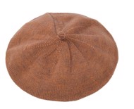 Beret, karamel - lækker vintageinspireret strikket beret